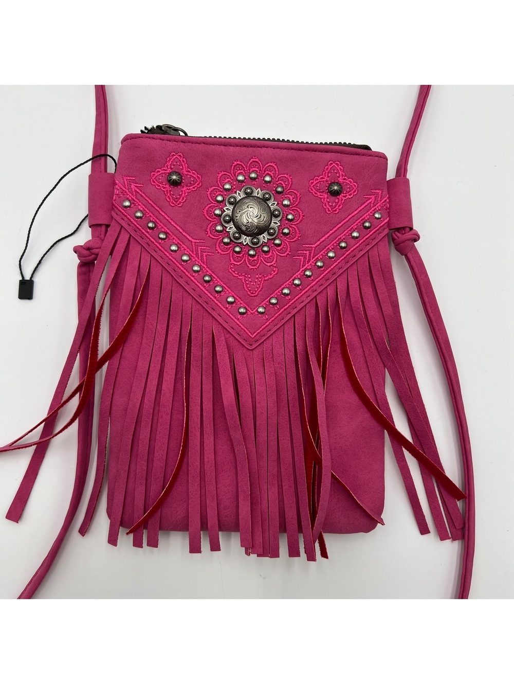American bling, hot pink western fringe Crossbody (SKU-0490)